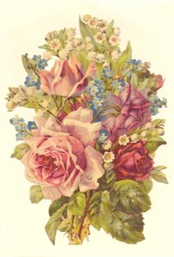 Kort - Glansbillede Roser og lilje